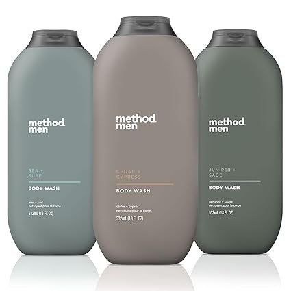 Method Men, 3-pack Body Wash 18 Oz Each (Sea + Surf, Cedar + Cypress, Juniper + Sage)