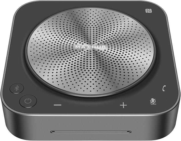 Enther&MAXHUB BM35 Conference Speakerphone with 8 Mic,360°Enhanced Voice Pick up,Noice Reduction,Blu
