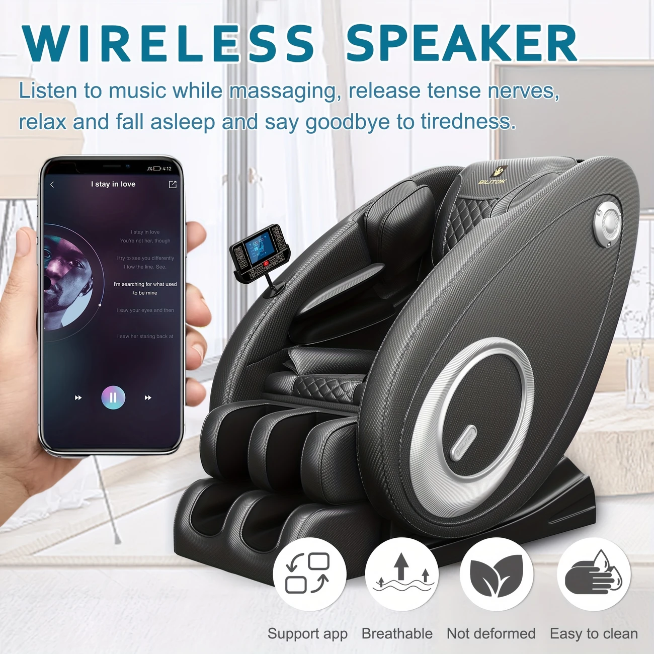 Massage Chair with Heating, Airbags, Foot Rollers, Touch Screen, And Zero Gravity Full Body Relaxati