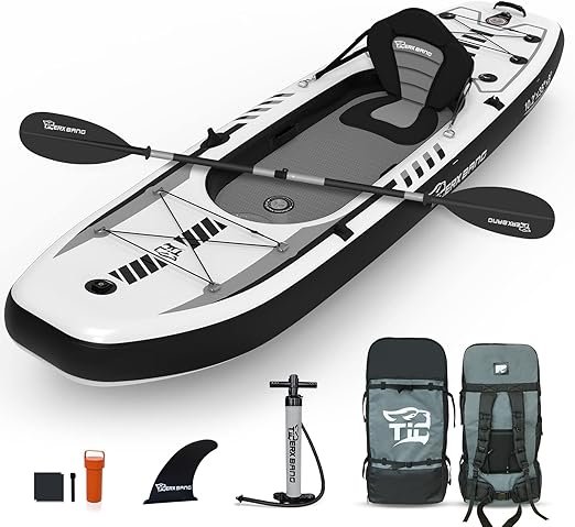 10.2'x35''x8'' Inflatable Kayak with Detachable Seat, SUP-Kayak Set Includes Hand Pump/Aluminum Oar/